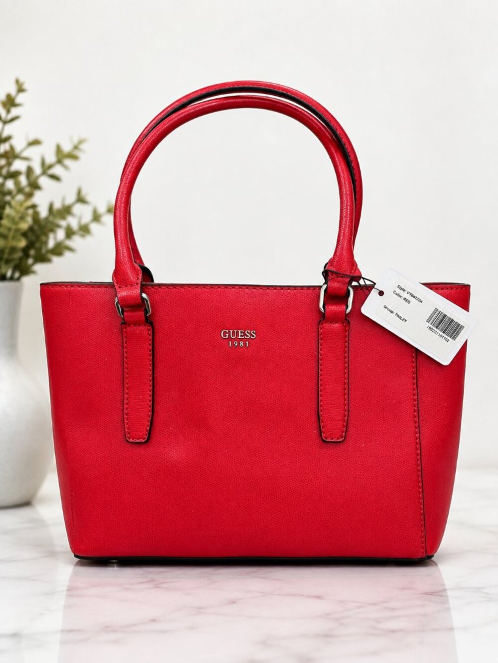 Stylish GUESS 1981 Red Tote